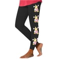 thumbnail image 1 of Lilgiuy Easter Leggings for Women Cute Gnome Eggs Print High Waist Stretchy Yoga Pants Comfy Soft Skinny Workout Tights for Outdoor Spring Outings(Black,XL), 1 of 4