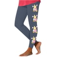 thumbnail image 1 of Lilgiuy Easter Leggings for Women Cute Gnome Eggs Print High Waist Stretchy Yoga Pants Comfy Soft Skinny Workout Tights for Outdoor Spring Outings(Navy,XL), 1 of 4