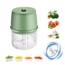 Lilgiuy Electric Garlic Grinder, USB Rechargebale Mini Chopper for Kitchen, Portable Garlic Mincer Food Processor for Chopping Garlic, Ginger, Chili (250ml/Green)