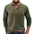 thumbnail image 1 of Lilgiuy Fall Tee Shirts for Men Casual Solid Turn Down Long Sleeve Pullover Zipper Top for Dating Wedding, 1 of 4