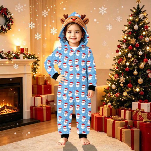 Lilgiuy Family Christmas Pjs Matching Sets Santa Printed Pajamas Long Sleeve Holiday Sleepwear Set for Adults