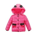 thumbnail image 1 of Lilgiuy Fashion Kids Coat Baby Girls Thick Coat Padded Dot Bow Winter Jacket Clothes Hot Pink, 1 of 4