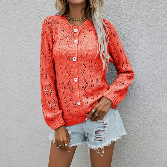 Lilgiuy Fashion Women Casual Pockets Long Sleeve Casual Solid Coat Cardigan Blouse for Weekend Outings