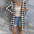 thumbnail image 1 of Lilgiuy Fashion Women Casual Pockets Printed Long Sleeve Tops Jacket Plaid Coat for Basketball Football, 1 of 5