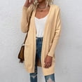 thumbnail image 1 of Lilgiuy Fashion Women Casual Pockets Sleeve Casual Solid Coat Cardigan Blouse for Dating Shopping, 1 of 5