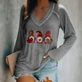 thumbnail image 1 of Lilgiuy Fashion Women Causal V-Neck Hot Drilling Blouse Long Sleeve T-Shirt Autumn Tops for Golf Biker Hiking, 1 of 4