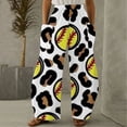 thumbnail image 1 of Lilgiuy Fashion Women Comfortable Baseball Printed Color Drawstring Leisure Pants Pockets Loose Pants for Camping Climbing, 1 of 5