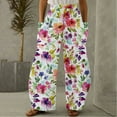 thumbnail image 1 of Lilgiuy Fashion Women Comfortable Printed Color Drawstring Leisure Pants Pockets Loose Pants All Around Tummy Control Pants, 1 of 5