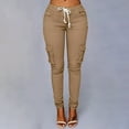 thumbnail image 1 of Lilgiuy Fashion Women Plus Size Drawstring Casual Solid Elastic Waist Pocket Loose Pants Cooling Tactical Hiking Pants, 1 of 5