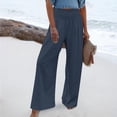 thumbnail image 1 of Lilgiuy Fashion Women Summer Casual Loose High Waisted Elastic Waist Solid Trousers Pants for Camping Climbing, 1 of 5