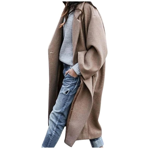 Lilgiuy Fashion Women Turn Down Collar Long Sleeve Casual Coat Cardigan Blouse for Vacation Travel
