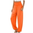 thumbnail image 1 of Lilgiuy Fashion Womens Casual Solid Color Pants Straight Wide Leg Trousers Pants With Pocket Athletic Joggers Running Sweatpants, 1 of 5