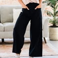 thumbnail image 1 of Lilgiuy Fashion Womens Casual Solid Color Pants Straight Wide Leg Trousers Pants With Pocket Hiking Work Ankle Dress Pants, 1 of 5