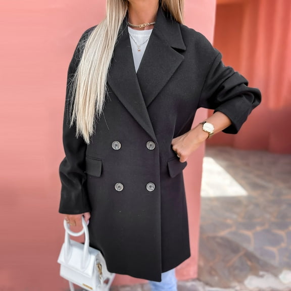 Lilgiuy Fashion Womens Warm Faux Coat Cardigan Winter Solid Long Sleeve Outerwear for Basketball Football