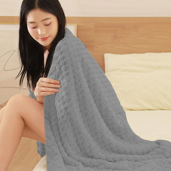 Lilgiuy Faux Fur Throw Blanket Casual Solid Color Super Soft Fuzzy Cozy Thick Coral Velvet Conditioning Blanket for Couch Chair Sofa Gift Home Décor(Gray,39.37"x27.55")