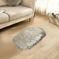 thumbnail image 1 of Lilgiuy Faux Sheepskin Fur Bedroom Rug,Super Soft Living Room Rugs Sheepskin Area Rug Window Beside Carpets Fluffy Floor Mat Elaborate Home Decor (Oval Shape,23.6 "X 15.7"), 1 of 3