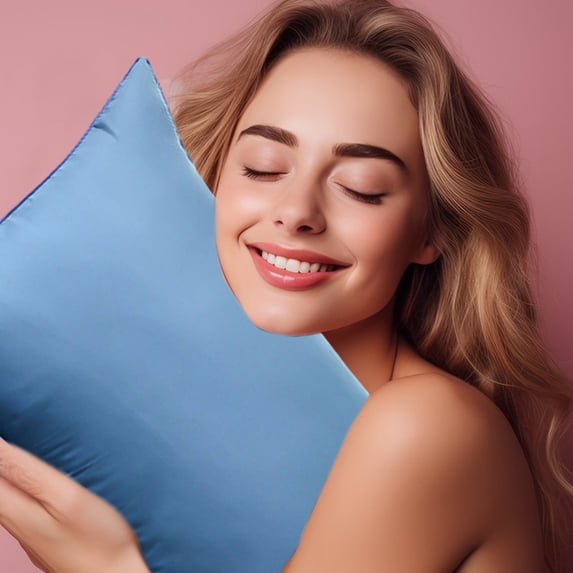 Lilgiuy Feather Velvet Pillow for Sleeping , Soft Lightweight and Supportive Down Bed Pillow , Skin-friendly Comfortable Pillow for Stomach and Back Sleeper, Blue, 29.13" x18.89