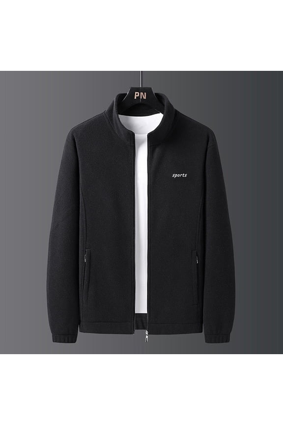 Fleece Hoodie Men's Coat Sport Cardigan Jacket Long Sleeve Hoodless Casual Outwear & Jackets Gifts for Your Family or Friends