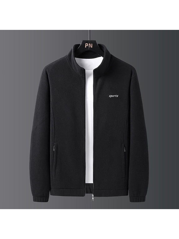 Fleece Hoodie Men's Coat Sport Cardigan Jacket Long Sleeve Hoodless Casual Outwear & Jackets Gifts for Your Family or Friends