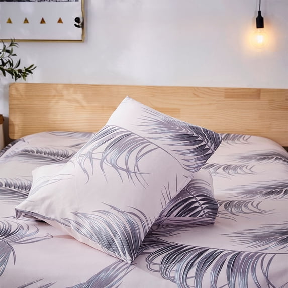 Lilgiuy Floral Pillow Cases Standard Size 2, 19''×29'', Solid Color Soft Comfort Pillowcases, Flower Printed Vintage Pillow Covers Soft Envelope Queen Pillowcase Protectors