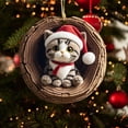 thumbnail image 1 of Lilgiuy Forest Animal Christmas Tree Ornaments, 2D Christmas Cats Pattern Acrylic Ornament, Forest Decorations Cats Seasonal Decor, Keepsake Gifts for Cats Lovers (3.54"), 1 of 1