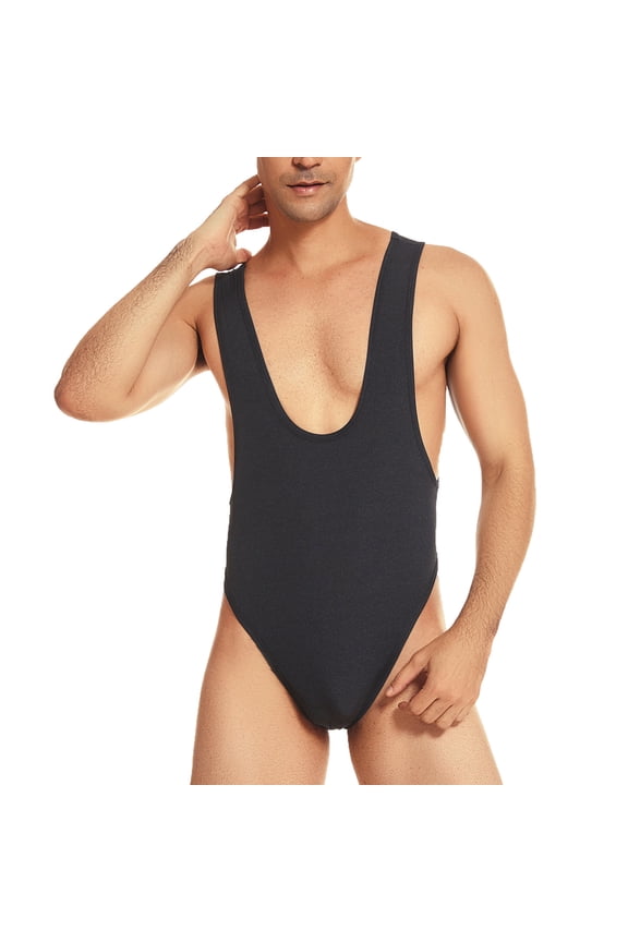 Funny Charming One-piece Bikini Men's One-piece Rib Underwear Underwear With Waist Moisture Wicking