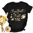 thumbnail image 1 of Lilgiuy Game Day Football Sweatshirt Women Casual Letter Print Pullover Short Sleeve T-Shirt Tops Shirt for New Year Thanksgiving, 1 of 5