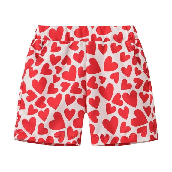 Lilgiuy Girls Boys Shorts Pants Summer Multi-color Thin Pants Children's Baby Shorts Boys and Girls Short Pant Gifts for Your Kids (Red,5-6 Years)