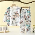 thumbnail image 1 of Lilgiuy Girls Boys' Summer Clothes Casual Long Sleeve Loungewear Thin Home Clothing Two Piece Set Summer Sales, 1 of 3