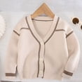 thumbnail image 1 of Lilgiuy Girls Cardigan Sweater Long Sleeve School Uniform Knit Cardigan Button Cable Clousure Sweater for Matching Dress(Beige,0-1Years), 1 of 3