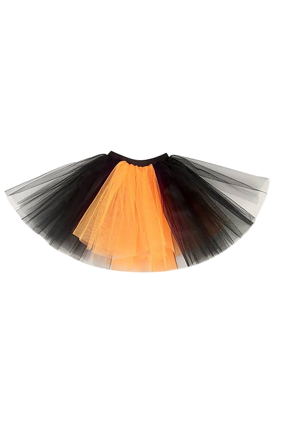 Girls Layered Rainbow Tutu Skirt Fluffy Ballet Dance Dress Multicolor Elastic Waist Pleated Gauze Short Tutu Gift for Christmas Birthday Carnival Party Black (Free Size)