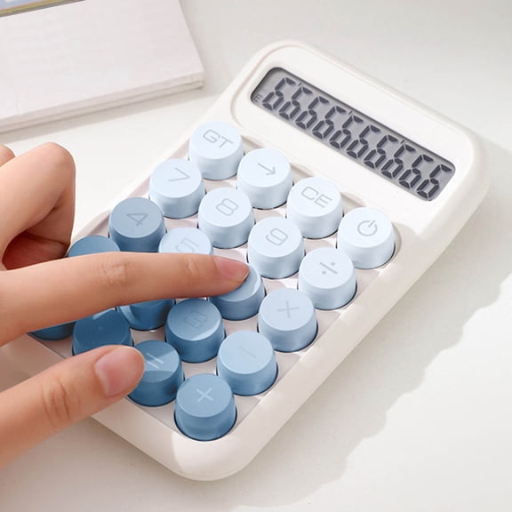 Lilgiuy Gradient Calculator, Pocket Size Basic Standard Calculator with 10 Digit Display and Big Buttons, Blue Office Supplies and Desk Accessories for Office, School, 5.9x3.7in