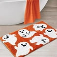 thumbnail image 1 of Lilgiuy Halloween Bath Mat Bathroom Rugs, Orange Ghost Bath Mat Cute Goth Bath Mat Non Slip, Cool Horror Machine Washable Rug Halloween Bathroom Decor for Bedroom Kitchen, 15.74"x23.62", 1 of 5