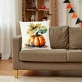 thumbnail image 1 of Lilgiuy Halloween Cute Pumpkin Pillow Covers 17.71x17.71 Inch Pumpkin Print Throw Pillows Outdoor Autumn Halloween Decorative Pillow Case Cushion Covers Rustic Decor for Couch Sofa Bed, 1 of 5