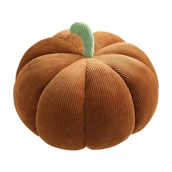 Lilgiuy Halloween Pumpkin Pillows Decor, 3D Plush Pillow Pumpkin Shaped Throw Pillows Fall Thanksgiving Decoration for Bed Couch Room, Soft Pumpkin Pillows Halloween Decor Gifts Brown 13.77''