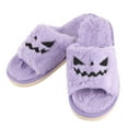 thumbnail image 1 of Lilgiuy Halloween Slippers Soft Plush Cozy Open Toe Women Indoor Or Outdoor Fuzzy Shoes Gifts For Girls Ladies WomenPurple,7.5(40), 1 of 5