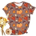 thumbnail image 1 of Lilgiuy Halloween T-Shirt for Womens Fun Thanksgiving Print Short Sleeve Shirts Fall Season Graphic Tee Tops for Tennis Golf, 1 of 4