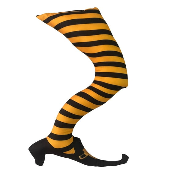 Lilgiuy Halloween Witchs Legs, Novelty Witch Leg, Witch Plush Legs with Shoes, Evil Witch Legs Prop, for Women Decoration Costume Party Supplies, Halloween Decor, 15.75"x7.86", Orange