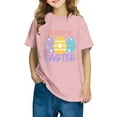thumbnail image 1 of Lilgiuy Happy Easter Shirts Little Girls Boys Cute Colorful Eggs Graphic Tees Kids Easter Day Short Sleeve Breathable Soft Gift Tops for Your Baby Boys and Girls (Pink,4-5 Years), 1 of 5
