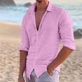 thumbnail image 1 of Lilgiuy Hawaiian Shirts for Men Casual Turn Down Long Sleeve Pocket Button Closure Plaid Print Shirt Gifts for Your Family or Friends, 1 of 5