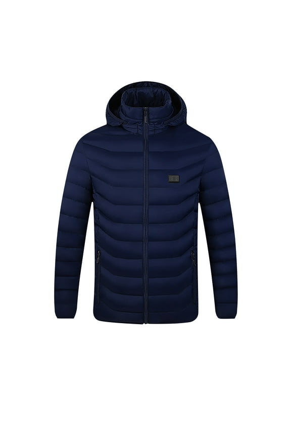 Heated Jackets for Men Women Unisex Heated Coat Rechargeable Heated Jacket Winter Warmer Hood Puffer Coat with Zipper Pocket for Golf