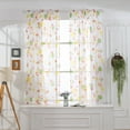 thumbnail image 1 of Lilgiuy Household Essential Leaves Sheer Curtain Tulle Window Voile Drape Valance 1 Panel Fabric Festivals Gifts, 1 of 3