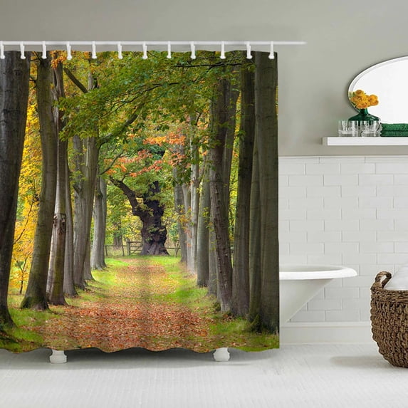 Lilgiuy Household Essential Printed Shower Curtain Polyester and Mildew-proof Bathroom and Mildew-proof Partition Curtain 150X180CM for Living Room