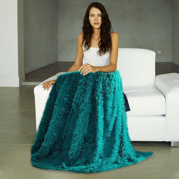 Lilgiuy Household Essential Solid Color Plush Blanket Blanket Sofa Blanket Cover Blanket Bed Tail Blanket for Holiday Decor