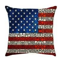 Lilgiuy Independence Day Patriotic Pillow Covers 18x18 Inch 4th of July Pillowcase Style American Flag Star Printing Pillowcase for Memorial Day
