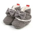 thumbnail image 1 of Lilgiuy Infant Kids Girl's Boots Baby Soft Cotton Shoes Toddler Bow-knot Warm Shoes Gray,6-9 Months Winter Fashion 2022, 1 of 5