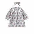 thumbnail image 1 of Lilgiuy Infant Toddler Baby Girls Long Sleeve Fungus Edge Round Neck Floral Dress Dress Princess Dress，Beige,6-9 Months Fall for 2022 Spring Winter, 1 of 5