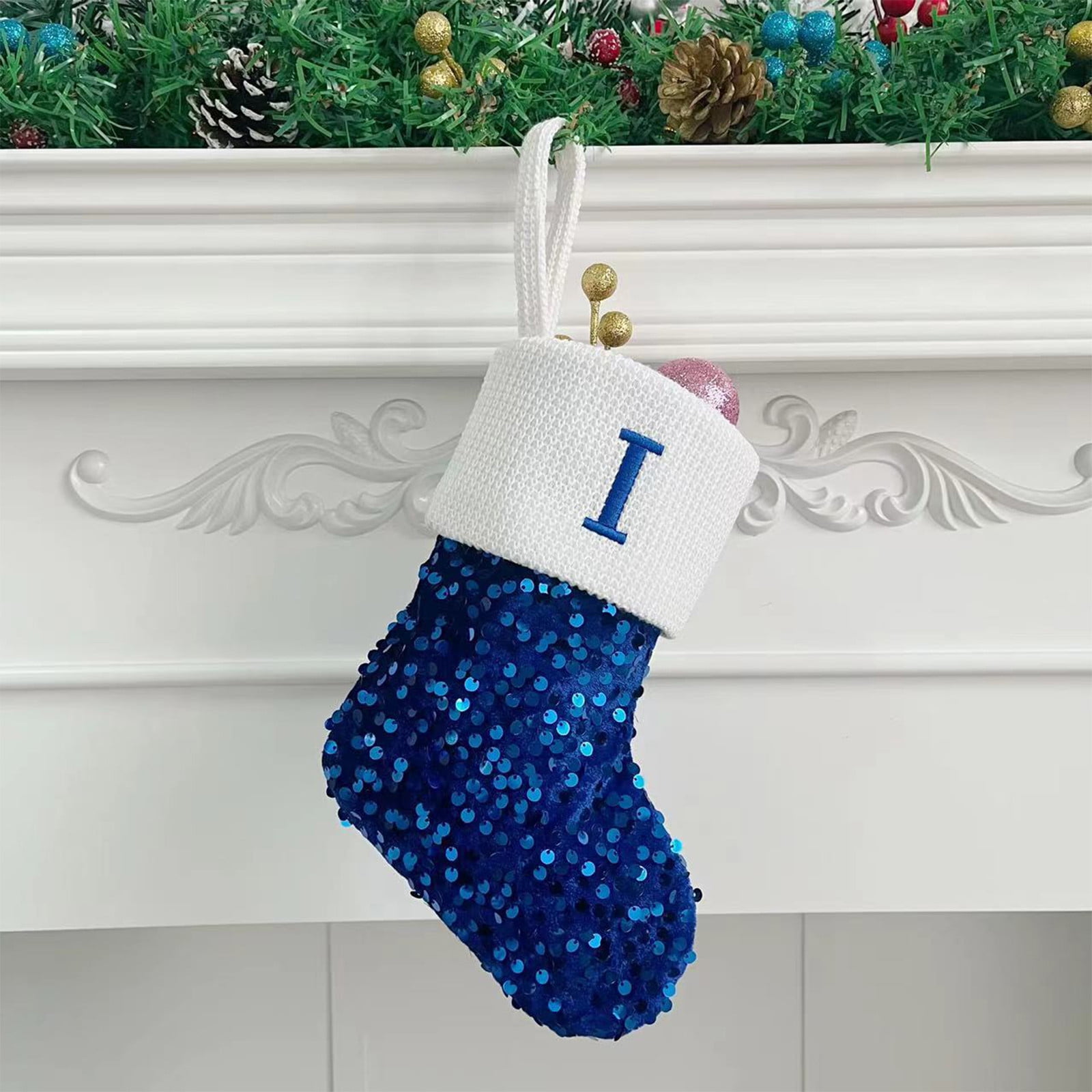 21x6.5 - YOU PICK - SFERRA Needlepoint Christmas Stockings BLUE