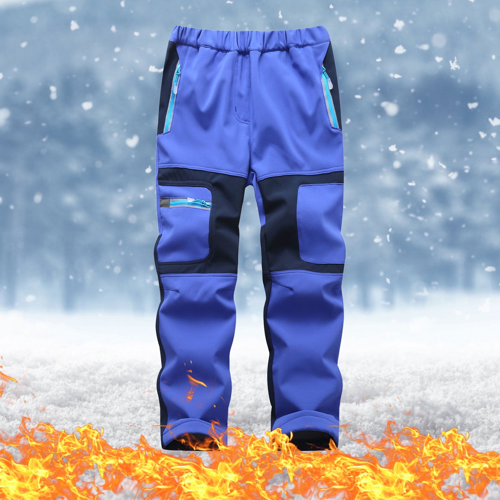 Lilgiuy Kids Boys Girls Waterproof Hiking Ski Snow Pants Elastic Waist