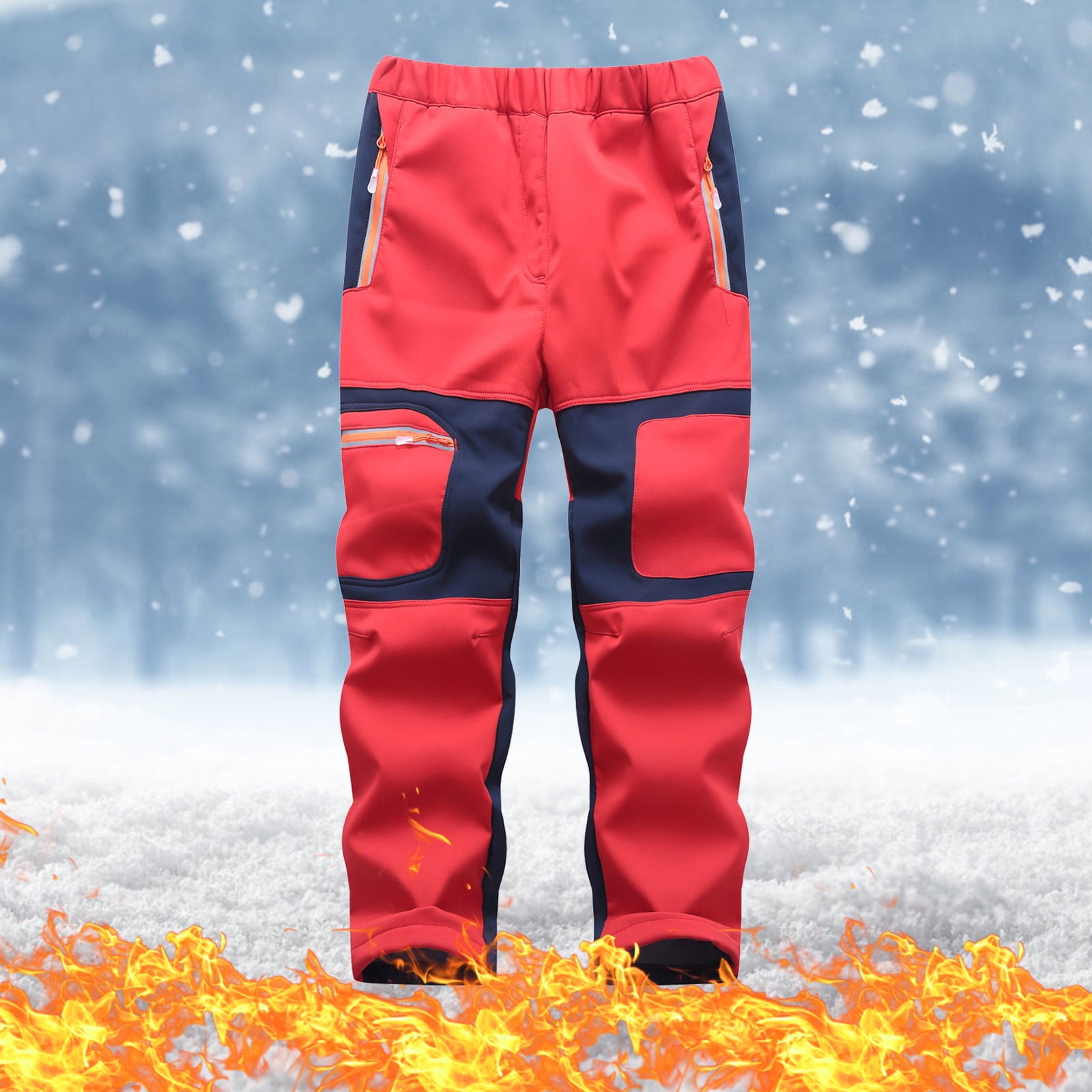 Lilgiuy Kids Boys Girls Waterproof Hiking Ski Snow Pants Elastic Waist